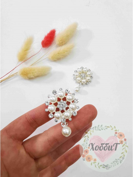 Серединка ювелирная с подвеской "Брошь" (серебро)